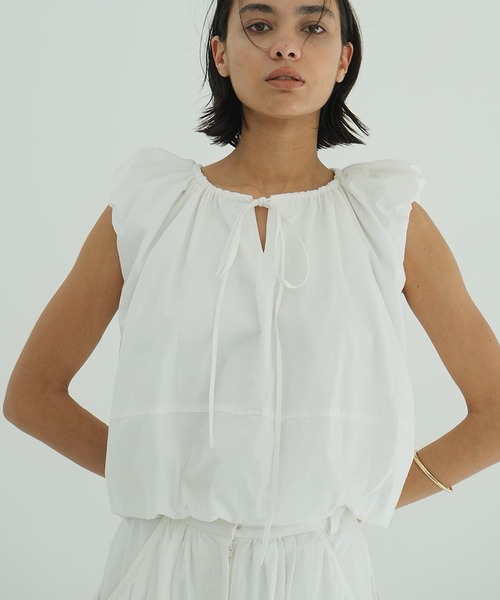 W FACE SLEEVELESS RIBBON TOPS（シャツ/ブラウス）｜CLANE