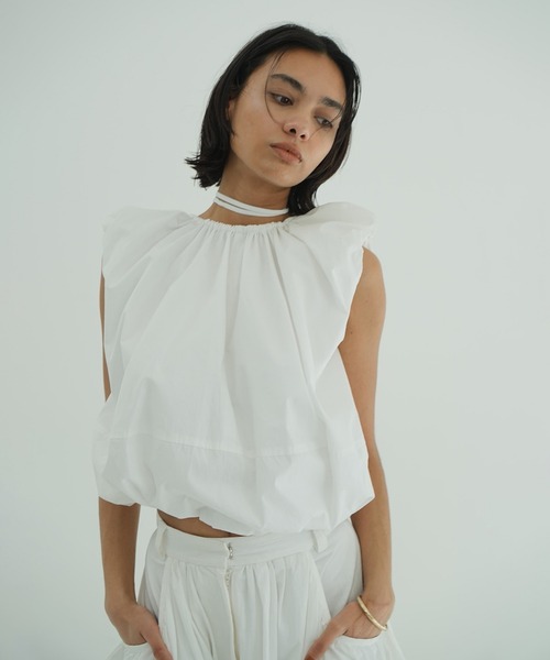 W FACE SLEEVELESS RIBBON TOPS（シャツ/ブラウス）｜CLANE