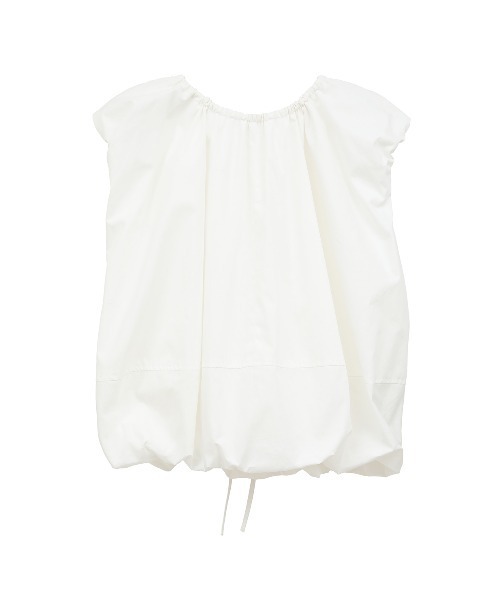 CLANE　シェイプラインプリーツトップス ホワイト　クラネ　白　ブラウス　長袖 セール】SQUARE SLEEVE BLOUSE（シャツ/ブラウス）｜CLANE