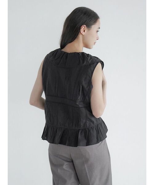 セール】Front ribbon frilled gilet（シャツ/ブラウス）｜FIKA