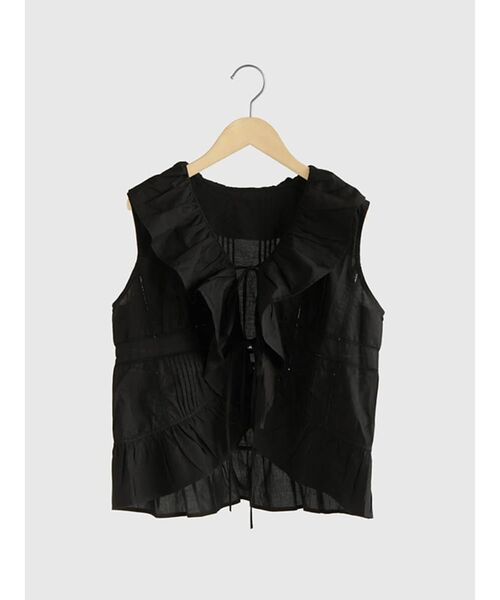 ブラウス シャツ Front ribbon frilled gilet レディース FIKA. ブラウス シャツ Front ribbon frilled gilet レディース