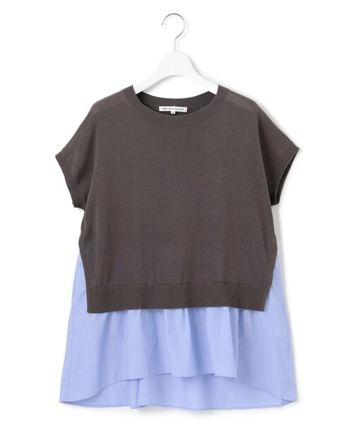 23区 L（ニジュウサンクオオキイサイズ）の「【洗える】レイヤードデザイン ニット（ニット/セーター・レディース・ネイビー系/ダークブラウン系/ライトオレンジ系・46/44）」の10枚目の写真