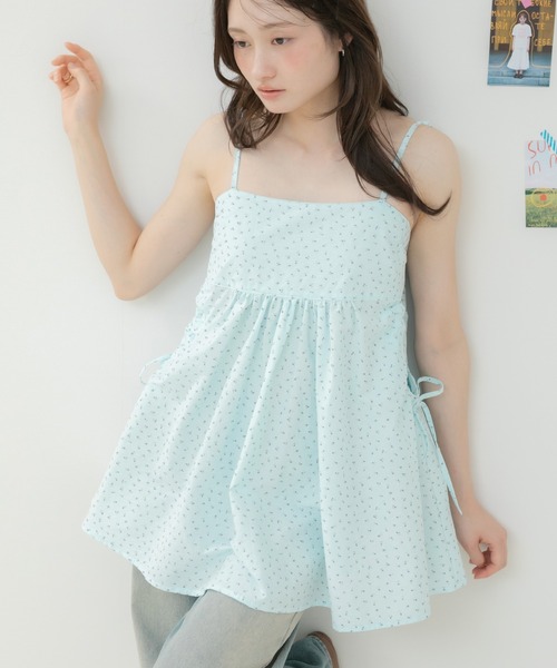 セール】【HIT ITEM!】【新色追加】花柄チュニックキャミソール/リボン