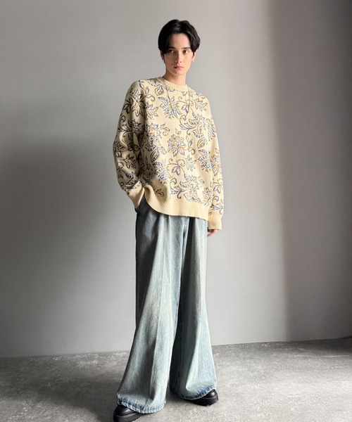 Classical Origin(クラシカルオリジン)の「【classical origin】視線を奪う、ジャガード花柄ニット/Jacquard Floral Knit Sweater(ニット/セーター・メンズ・ネイビー/アイボリー/ブラック/ブラウン・LARGE/X-LARGE/MEDIUM)」の7枚目の写真