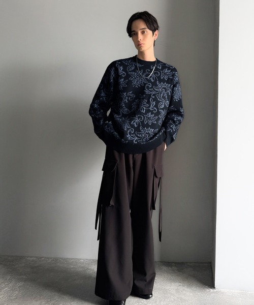 Classical Origin(クラシカルオリジン)の「【classical origin】視線を奪う、ジャガード花柄ニット/Jacquard Floral Knit Sweater(ニット/セーター・メンズ・ネイビー/アイボリー/ブラック/ブラウン・LARGE/X-LARGE/MEDIUM)」の12枚目の写真