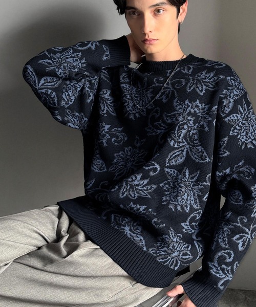 Classical Origin(クラシカルオリジン)の「【classical origin】視線を奪う、ジャガード花柄ニット/Jacquard Floral Knit Sweater(ニット/セーター・メンズ・ネイビー/アイボリー/ブラック/ブラウン・LARGE/X-LARGE/MEDIUM)」の11枚目の写真