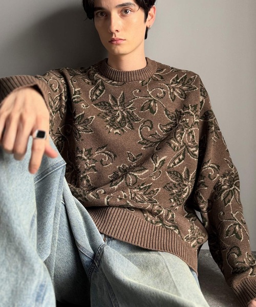 Classical Origin(クラシカルオリジン)の「【classical origin】視線を奪う、ジャガード花柄ニット/Jacquard Floral Knit Sweater(ニット/セーター・メンズ・ネイビー/アイボリー/ブラック/ブラウン・LARGE/X-LARGE/MEDIUM)」の16枚目の写真