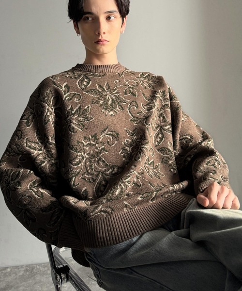 Classical Origin(クラシカルオリジン)の「【classical origin】視線を奪う、ジャガード花柄ニット/Jacquard Floral Knit Sweater(ニット/セーター・メンズ・ネイビー/アイボリー/ブラック/ブラウン・LARGE/X-LARGE/MEDIUM)」の18枚目の写真
