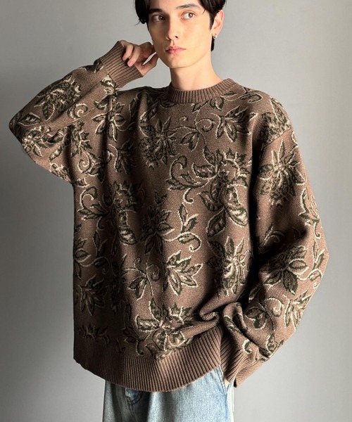 Classical Origin(クラシカルオリジン)の「【classical origin】視線を奪う、ジャガード花柄ニット/Jacquard Floral Knit Sweater(ニット/セーター・メンズ・ネイビー/アイボリー/ブラック/ブラウン・LARGE/X-LARGE/MEDIUM)」の15枚目の写真