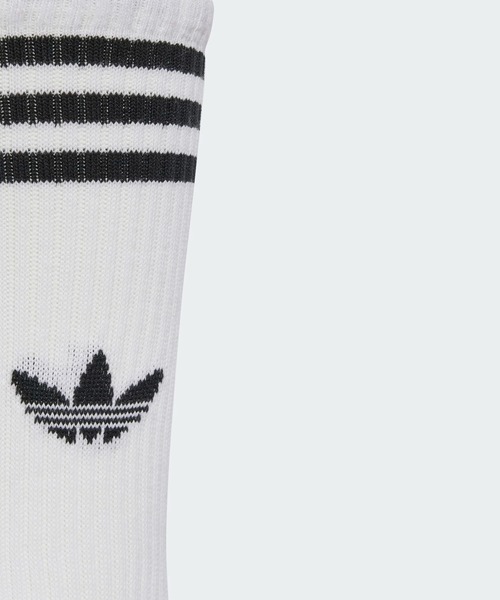 adidas（アディダス）の「スリーストライプス ハイ クルーソックス 3足組 / 3S HIGH CR S 3P / アディダスオリジナルス adidas Originals（ソックス/靴下・メンズ・ホワイト/ホワイト系その他/ブラック・kids-XXL/LARGE/MEDIUM/SMALL/X-LARGE）」の5枚目の写真
