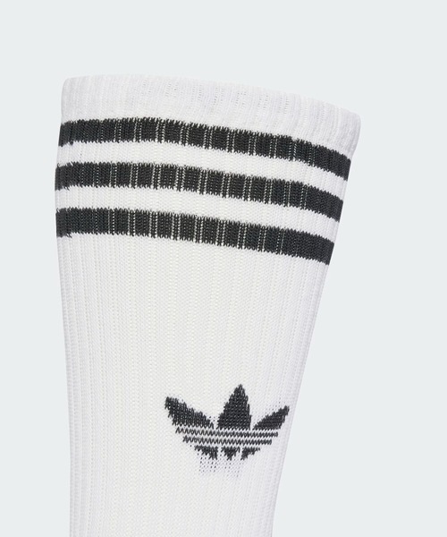 adidas（アディダス）の「スリーストライプス ハイ クルーソックス 3足組 / 3S HIGH CR S 3P / アディダスオリジナルス adidas Originals（ソックス/靴下・メンズ・ホワイト/ホワイト系その他/ブラック・kids-XXL/LARGE/MEDIUM/SMALL/X-LARGE）」の8枚目の写真