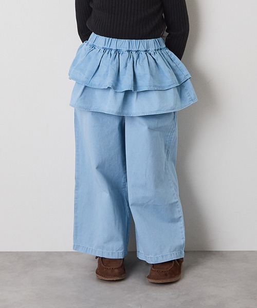 riziere（リジェール）の「ティアードフリルパンツ（その他パンツ・キッズ・ホワイト/ライトブルー・90/100/110/120/130/140/150）」の12枚目の写真