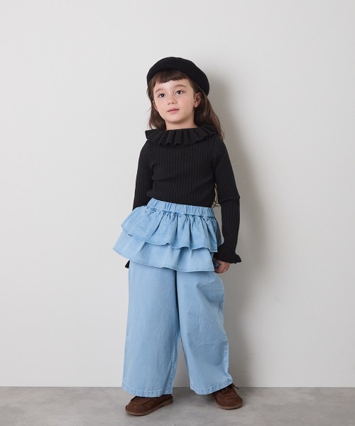 riziere（リジェール）の「ティアードフリルパンツ（その他パンツ・キッズ・ホワイト/ライトブルー・90/100/110/120/130/140/150）」の10枚目の写真