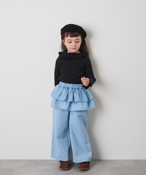 riziere（リジェール）の「ティアードフリルパンツ（その他パンツ・キッズ・ホワイト/ライトブルー・90/100/110/120/130/140/150）」の11枚目の写真