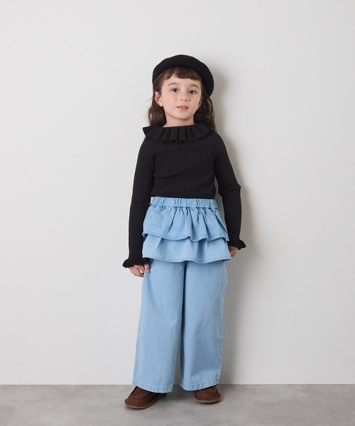 riziere（リジェール）の「ティアードフリルパンツ（その他パンツ・キッズ・ホワイト/ライトブルー・90/100/110/120/130/140/150）」の14枚目の写真