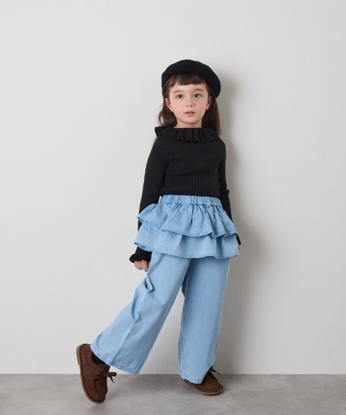 riziere（リジェール）の「ティアードフリルパンツ（その他パンツ・キッズ・ホワイト/ライトブルー・90/100/110/120/130/140/150）」の8枚目の写真
