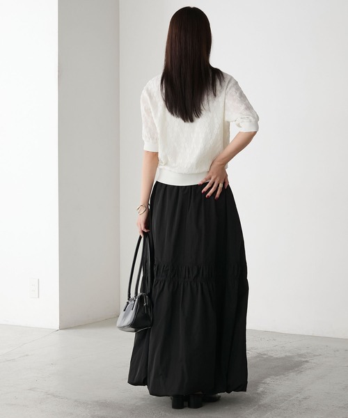 forksy.（フォルクシー）の「【forksy.】レースフラワージャガード 半袖ポロシャツ（ポロシャツ・レディース・ブラック/アイボリー・FREE）」の10枚目の写真