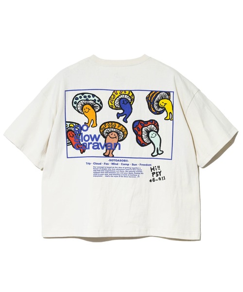 go slow caravan ゴースローキャラバン USA/CスクエアLOGOバックプリントミドルTEE 341946A【 半袖 Tシャツ レディース 綿 コットン 】【メール便・代引不可】 go slow caravan ゴースローキャラバン USA/C スクエアLOGO
