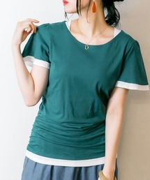 RCD（アールシーディー）の「フレアー袖シャーリングカットソー（Tシャツ/カットソー）」