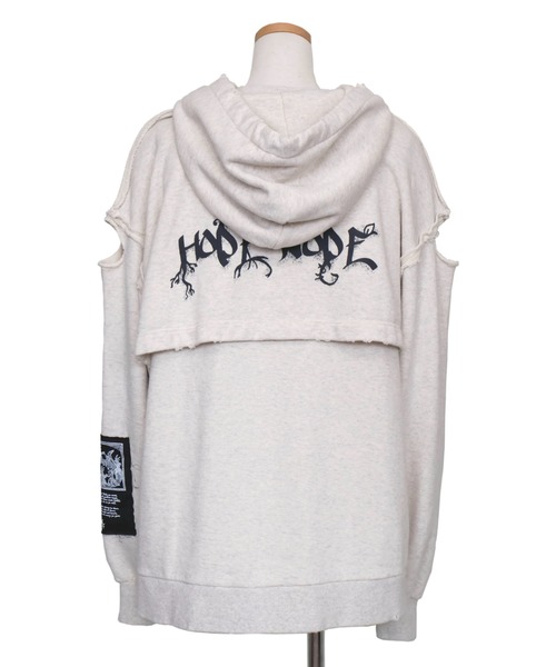 rurumu:/ルルムウ/collage printed layered hoodie