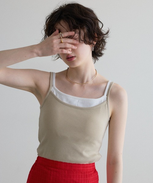 セール】【ZOZO限定】重ね着風カップ付きキャミ（キャミソール