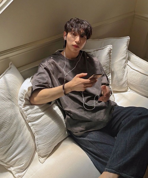 ASCLO（エジュクロ）の「ASCLO／ウォッシュリベットT（Tシャツ/カットソー・メンズ・チャコール/ブラック・FREE）」の16枚目の写真