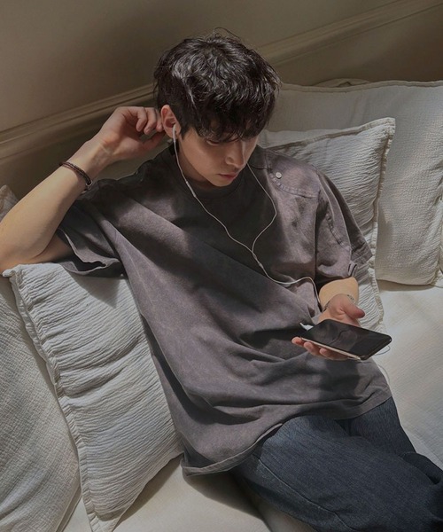 ASCLO（エジュクロ）の「ASCLO／ウォッシュリベットT（Tシャツ/カットソー・メンズ・チャコール/ブラック・FREE）」の14枚目の写真