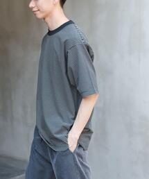 FORK&SPOON　ボーダープレーティングショートスリーブTシャツ