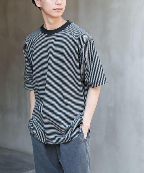 FORK&SPOON（フォークアンドスプーン）の「FORK&SPOON　ボーダープレーティングショートスリーブTシャツ（Tシャツ/カットソー・メンズ・ホワイト系その他/ブラック系その他/オレンジ系その他・4/5）」の15枚目の写真