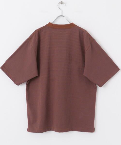 FORK&SPOON（フォークアンドスプーン）の「FORK&SPOON　ボーダープレーティングショートスリーブTシャツ（Tシャツ/カットソー・メンズ・ホワイト系その他/ブラック系その他/オレンジ系その他・4/5）」の9枚目の写真