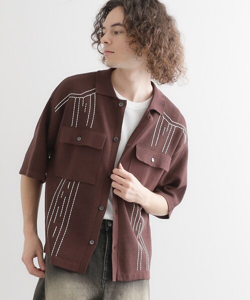 tk.TAKEO KIKUCHI(ティーケータケオキクチ)の「ウェスタンポロカーディガン(カーディガン/ボレロ・メンズ・ブラック/ブラウン系その他/ライトグレー・01/02/03)」の3枚目の写真