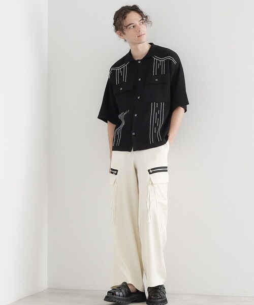 tk.TAKEO KIKUCHI(ティーケータケオキクチ)の「ウェスタンポロカーディガン(カーディガン/ボレロ・メンズ・ブラック/ブラウン系その他/ライトグレー・01/02/03)」の6枚目の写真