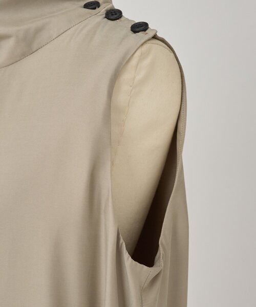 LIVETART（リヴェタート）の「ワイドハイネックミニワンピース（シャツ/ブラウス・レディース・ベージュ/ブラック・FREE）」の9枚目の写真