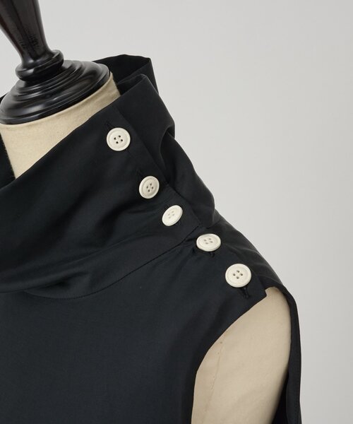 LIVETART（リヴェタート）の「ワイドハイネックミニワンピース（シャツ/ブラウス・レディース・ベージュ/ブラック・FREE）」の14枚目の写真