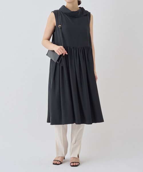 LIVETART（リヴェタート）の「ワイドハイネックミニワンピース（シャツ/ブラウス・レディース・ベージュ/ブラック・FREE）」の20枚目の写真