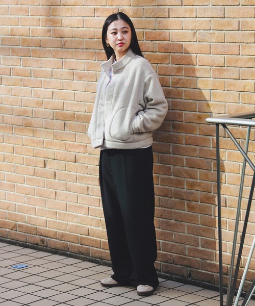 DANTON / DOUBLE FACE BOA STAND COLLAR CARDIGAN（ブルゾン）｜DANTON