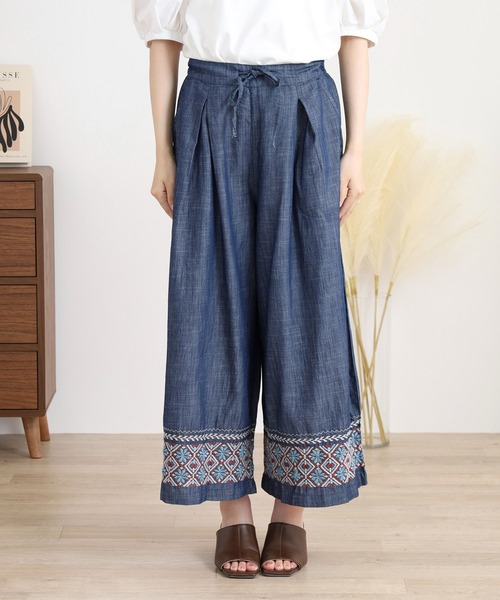 ももやパンツのみ デニム刺繍パンツ（その他パンツ）｜MOTO（モト）のファッション