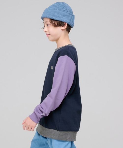 KRIFF MAYER Kid's Collection（クリフメイヤーキッズコレクション）の「【裏微起毛】シフォンタッチなかよしスウェット（スウェット・キッズ・ネイビー/パープル/カラフル/サックスブルー/グレー・120/130/140/150/160/170）」の8枚目の写真