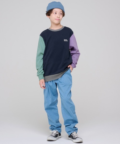 KRIFF MAYER Kid's Collection（クリフメイヤーキッズコレクション）の「【裏微起毛】シフォンタッチなかよしスウェット（スウェット・キッズ・ネイビー/パープル/カラフル/サックスブルー/グレー・120/130/140/150/160/170）」の9枚目の写真