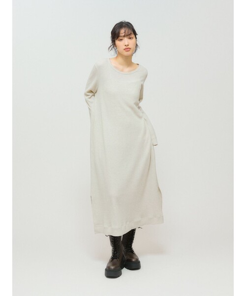 MIDIUMISOLID（ミディウミソリッド）の「MIDIUMISOLID for Ladies ワッフルワンピース（ワンピース・レディース・ブラック/キナリ/グレー・FREE）」の8枚目の写真