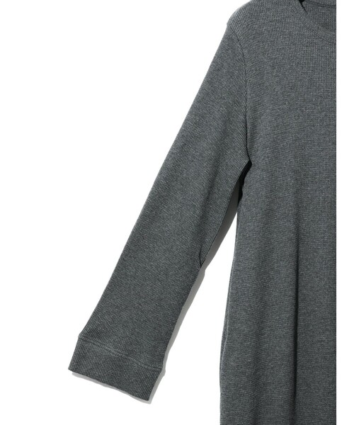 MIDIUMISOLID（ミディウミソリッド）の「MIDIUMISOLID for Ladies ワッフルワンピース（ワンピース・レディース・ブラック/キナリ/グレー・FREE）」の16枚目の写真