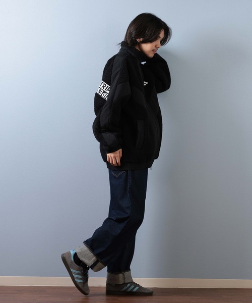 adidas(アディダス)の「adidas/アディダス ボアジャケット ルーズフィット フリース CS116(ブルゾン・メンズ・グリーン/ライトグレー/ブラック・3XL/2XL/XL/L/M)」の8枚目の写真