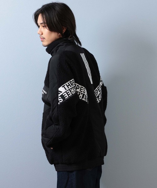 adidas(アディダス)の「adidas/アディダス ボアジャケット ルーズフィット フリース CS116(ブルゾン・メンズ・グリーン/ライトグレー/ブラック・3XL/2XL/XL/L/M)」の5枚目の写真