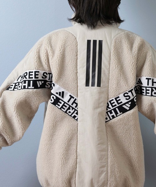 adidas(アディダス)の「adidas/アディダス ボアジャケット ルーズフィット フリース CS116(ブルゾン・メンズ・グリーン/ライトグレー/ブラック・3XL/2XL/XL/L/M)」の14枚目の写真