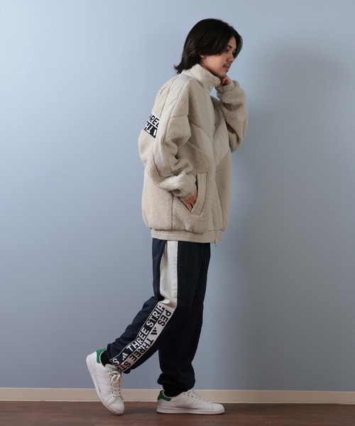 adidas(アディダス)の「adidas/アディダス ボアジャケット ルーズフィット フリース CS116(ブルゾン・メンズ・グリーン/ライトグレー/ブラック・3XL/2XL/XL/L/M)」の13枚目の写真