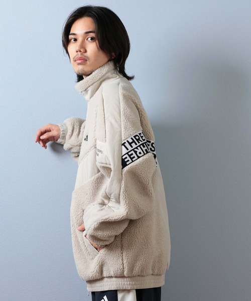 adidas(アディダス)の「adidas/アディダス ボアジャケット ルーズフィット フリース CS116(ブルゾン・メンズ・グリーン/ライトグレー/ブラック・3XL/2XL/XL/L/M)」の10枚目の写真