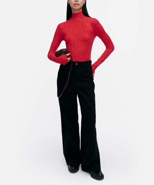 marimekko（マリメッコ）の「Solmia Piirto Unikko / shirt（シャツ/ブラウス・レディース・レッド/ライトブルー・SMALL/MEDIUM/LARGE）」の2枚目の写真