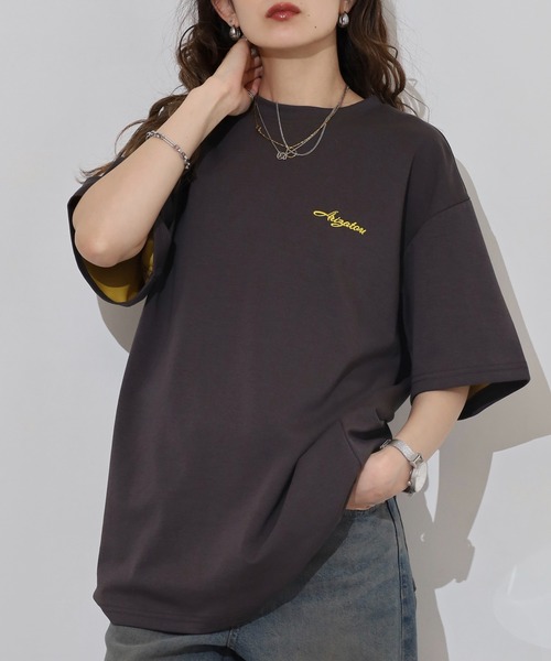 FUNALIVE(ファンアライブ)の「メンズ レディース 内側ツートンカラー シンプルTシャツ(Tシャツ/カットソー・メンズ・グレー/ブラック・F)」の19枚目の写真