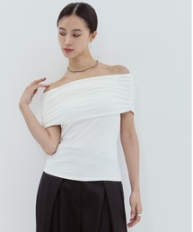 【determ/デターム】《STUDIOUS別注》OFF SHOULDER TOPS/オフショルダートップス