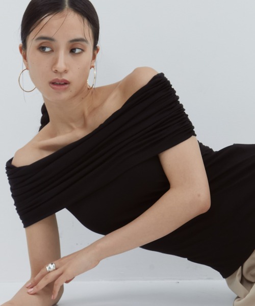 determ 23ss オフショルダー トップス determ/デターム】《STUDIOUS別注》OFF SHOULDER TOPS/オフ